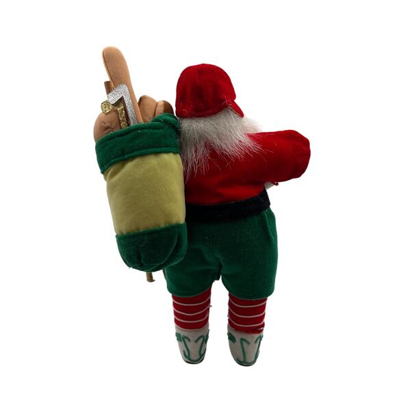 Annalee Mobilitee Sports Santa Tennis Red Green Doll Figurine Christmas 12" - Picture 2 of 8